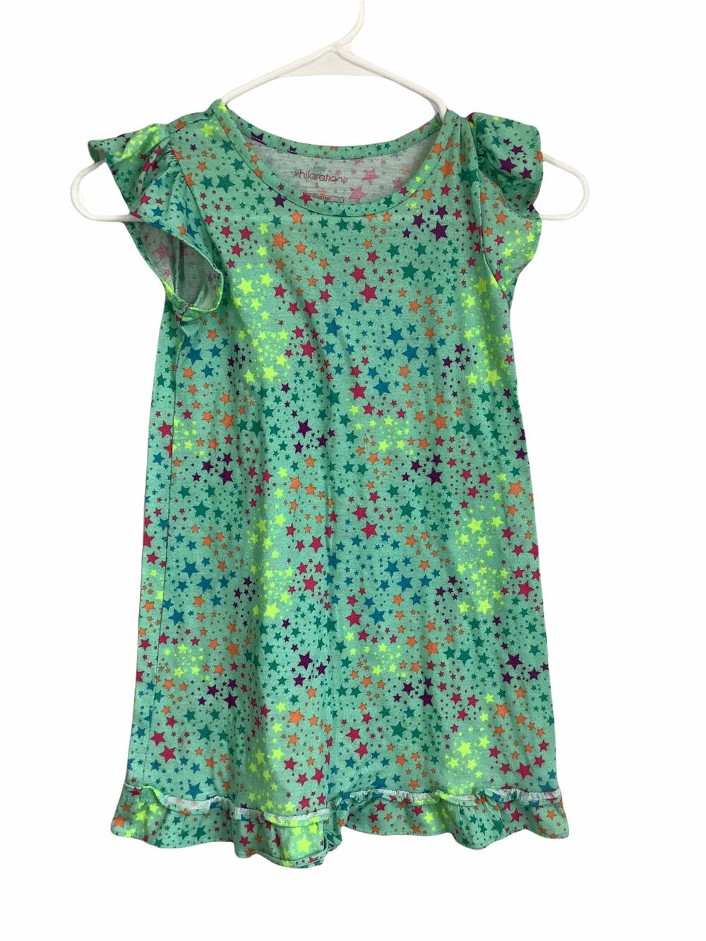 Xhilaration Girl's Star Print Ruffled Sleeve Dress Kid's Youth Size Small